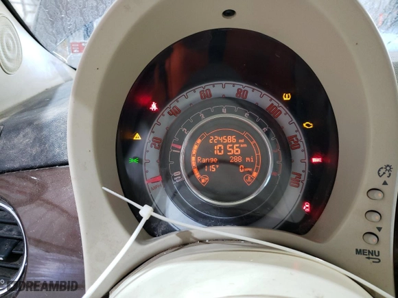 2014 FIAT 500 Pop with VIN 3C3CFFAR6ET288729, listed as a Copart auction lot 80067104 with 224,586 mi miles and Salvage Title. Bid and sale history available at carsss.com. Image 9.