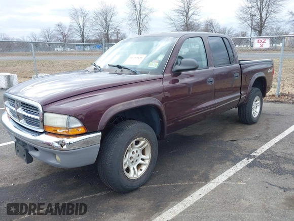 2004 Dodge Dakota SLT with VIN 1D7HG48NX4S751497, listed as a IAAI auction lot 41737935 with 106,064 mi miles. Bid and sale history available at carsss.com. Image 2.