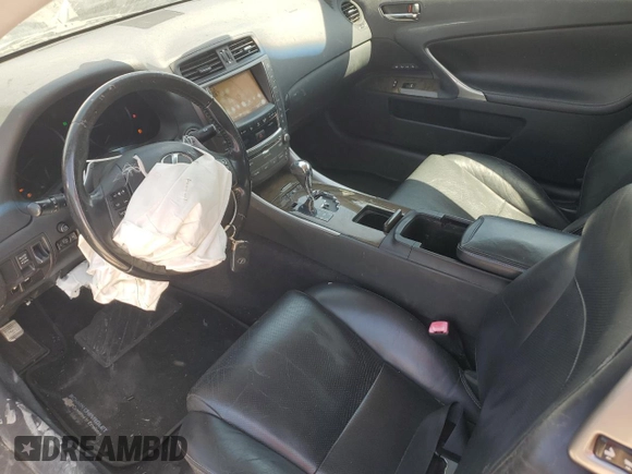 2010 Lexus IS 350 C with VIN JTHFE2C21A2501066, listed as a Copart auction lot 58827455 with 124,657 mi miles and Salvage title. Bid and sale history available at DreamBid. Image 8.