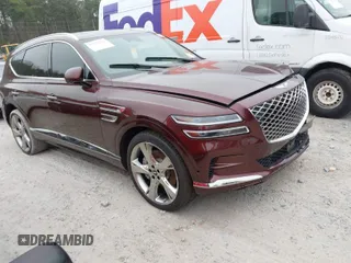 2021 Genesis GV80 with VIN KMUHCESC1MU031056, listed as a IAAI auction lot 41178354 with 95,749 mi miles and . Bid and sale history available at DreamBid. Image 1.