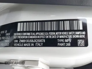 2018 Maserati Levante GranSport with VIN ZN661XUS8JX259578, listed as a IAAI auction lot 41232323 with Not provided miles and . Bid and sale history available at DreamBid. Image 9.