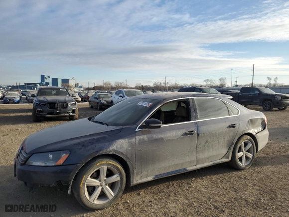 2012 Volkswagen Passat SE with VIN 1VWBP7A31CC075473, listed as a Copart auction lot 42521505 with 286,113 mi miles and Salvage Title. Bid and sale history available at carsss.com. Image 1.