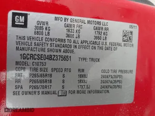 2011 Chevrolet Silverado 1500 LT with VIN 1GCRCSE04BZ375651, listed as a IAAI auction lot 41571329 with 320,878 mi miles. Bid and sale history available at carsss.com. Image 9.