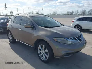 2013 Nissan Murano LE with VIN JN8AZ1MU4DW206443, listed as a IAAI auction lot 41828019 with 160,562 mi miles. Bid and sale history available at carsss.com. Image 1.