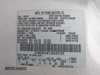 2001 Ford Windstar SEL z VIN 2FMZA53411BA45735, wystawiony jako IAAI lot #42648798 z przebiegiem 100 256 mil mil oraz . Historia ofert i sprzedaży dostępna na DreamBid. Obrazek 9.