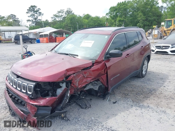 2022 Jeep Compass Altitude with VIN 3C4NJCBB9NT187445, listed as a IAAI auction lot 42090981 with 37,168 mi miles and . Bid and sale history available at DreamBid. Image 6.