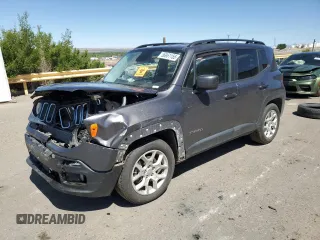 2017 Jeep Renegade Latitude with VIN ZACCJABB3HPE80586, listed as a Copart auction lot 56951155 with 105,755 mi miles and Salvage title. Bid and sale history available at DreamBid. Image 1.