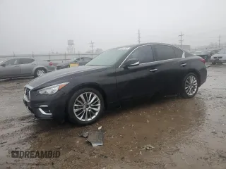 2021 Infiniti Q50 Luxe with VIN JN1EV7BR4MM751986, listed as a Copart auction lot 88084905 with 47,935 mi miles and Salvage Title. Bid and sale history available at carsss.com. Image 1.
