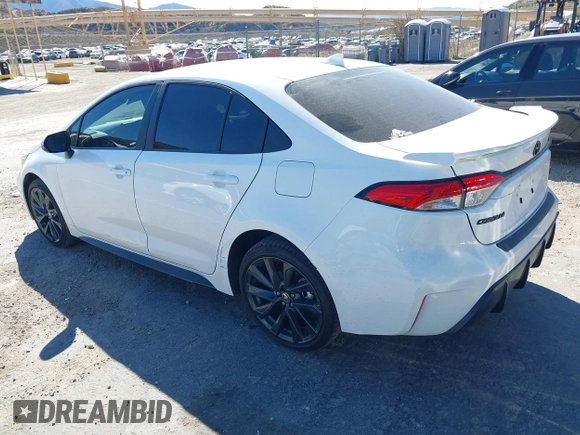 2025 Toyota Corolla SE with VIN 5YFS4MCE7SP217419, listed as a IAAI auction lot 41663699 with 7,260 mi miles. Bid and sale history available at carsss.com. Image 3.