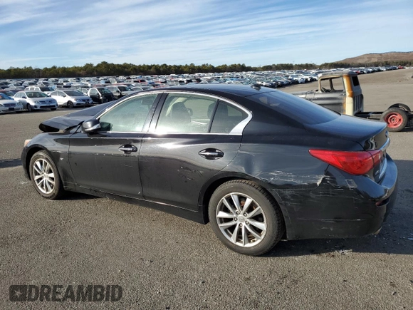 2014 Infiniti Q50 Premium with VIN JN1BV7ARXEM688219, listed as a Copart auction lot 41666885 with 143,813 mi miles and Salvage Title. Bid and sale history available at DreamBid. Image 2.