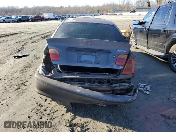 2002 BMW 3 Series 325i with VIN WBAEV33482KL67952, listed as a Copart auction lot 42939985 with 0 mi miles and Salvage Title. Bid and sale history available at carsss.com. Image 6.