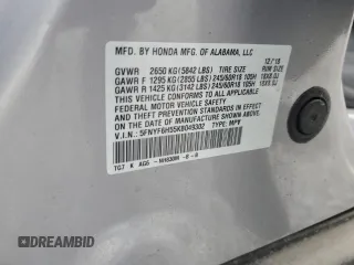 2019 Honda Pilot EX-L with VIN 5FNYF6H55KB049302, listed as a Copart auction lot 56632135 with Not provided miles and Salvage title. Bid and sale history available at DreamBid. Image 13.
