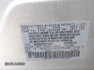 2015 Nissan Sentra S with VIN 3N1AB7AP0FY285531, listed as a IAAI auction lot 42099970 with 162,569 mi miles. Bid and sale history available at carsss.com. Image 9.