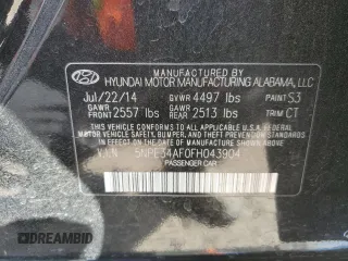 2015 Hyundai Sonata 2.4L Sport with VIN 5NPE34AF0FH043904, listed as a Copart auction lot 49874805 with 141,205 mi miles and Salvage Title. Bid and sale history available at carsss.com. Image 12.