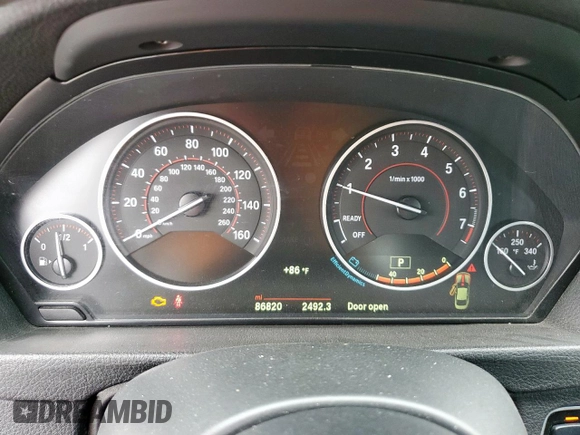 2015 BMW 4 Series 435i with VIN WBA3R1C59FK193405, listed as a Copart auction lot 52563835 with 86,820 mi miles and Salvage title. Bid and sale history available at DreamBid. Image 9.