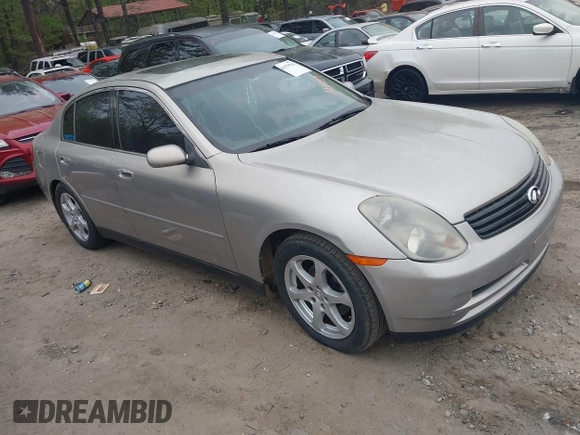 2003 Infiniti G35 with VIN JNKCV51E63M327729, listed as a IAAI auction lot 41970704 with 153,240 mi miles and . Bid and sale history available at DreamBid. Image 1.