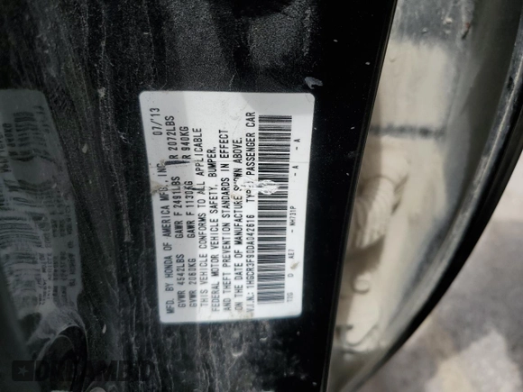 2013 Honda Accord Touring z VIN 1HGCR3F90DA042616, wystawiony jako Copart lot #64522785 z przebiegiem 140 304 mil mil oraz Czysty tytuł • Clean title. Historia ofert i sprzedaży dostępna na DreamBid. Obrazek 12.