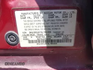 2003 Nissan Sentra XE with VIN 3N1CB51D73L785505, listed as a IAAI auction lot 42218277 with 191,694 mi miles and . Bid and sale history available at DreamBid. Image 9.