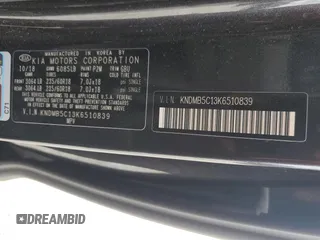 2019 Kia Sedona EX with VIN KNDMB5C13K6510839, listed as a Copart auction lot 71159274 with 31,565 mi miles and Non Repairable. Bid and sale history available at carsss.com. Image 15.