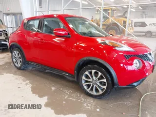 2015 Nissan Juke S with VIN JN8AF5MR1FT511656, listed as a IAAI auction lot 41572442 with 106,525 mi miles. Bid and sale history available at carsss.com. Image 1.