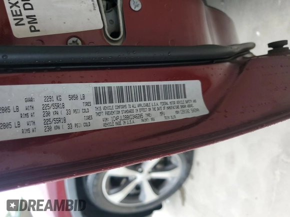 2019 Jeep Cherokee Limited with VIN 1C4PJLDB8KD346205, listed as a Copart auction lot 55936465 with 126,114 mi miles and Salvage title. Bid and sale history available at DreamBid. Image 12.