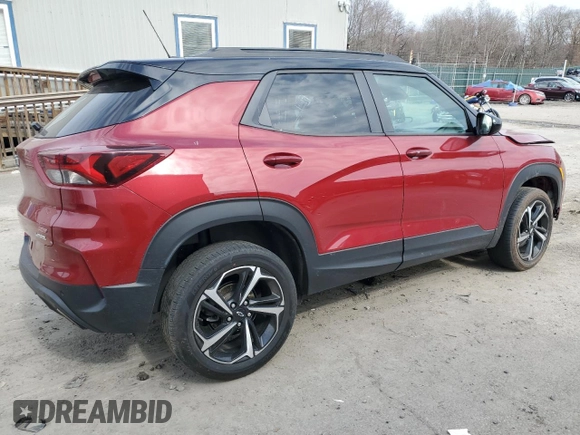 2021 Chevrolet TrailBlazer RS with VIN KL79MUSL8MB056608, listed as a Copart auction lot 47604514 with 43,681 mi miles and . Bid and sale history available at DreamBid. Image 3.