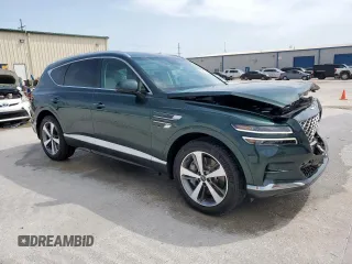 2022 Genesis GV80 with VIN KMUHB4SB8NU093544, listed as a Copart auction lot 52967045 with 14,602 mi miles and Salvage Title. Bid and sale history available at DreamBid. Image 4.
