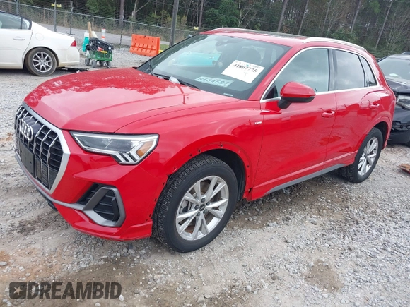 2023 Audi Q3 S line Premium with VIN WA1DECF3XP1068746, listed as a IAAI auction lot 41807775 with 38,993 mi miles and . Bid and sale history available at DreamBid. Image 18.