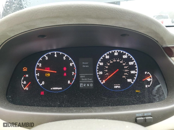 2007 Hyundai Azera SE with VIN KMHFC46F17A231820, listed as a Copart auction lot 46066755 with 56,813 mi miles and Salvage Title. Bid and sale history available at carsss.com. Image 9.