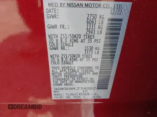 2023 Nissan Pathfinder Platinum with VIN 5N1DR3DJXPC234002, listed as a IAAI auction lot 42480807 with 21,477 mi miles and . Bid and sale history available at DreamBid. Image 9.