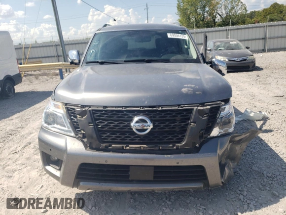 2020 Nissan Armada SL with VIN JN8AY2ND7L9109709, listed as a Copart auction lot 69056124 with 53,593 mi miles and Salvage Title. Bid and sale history available at carsss.com. Image 5.