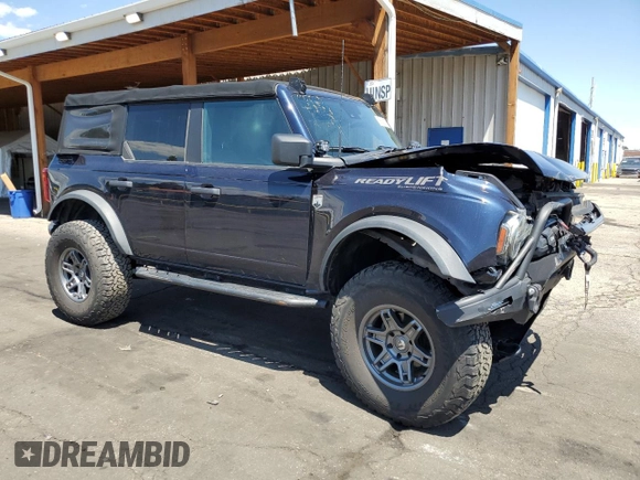 2021 Ford Bronco with VIN 1FMDE5BH7MLA83056, listed as a Copart auction lot 60513675 with 36,191 mi miles and Salvage title. Bid and sale history available at DreamBid. Image 4.