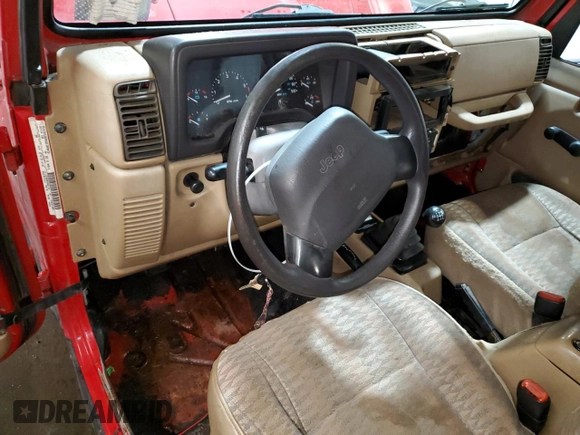 1999 Jeep Wrangler SE with VIN 1J4FY29P0XP493429, listed as a Copart auction lot 44254515 with 0 mi miles and Salvage Title. Bid and sale history available at carsss.com. Image 8.