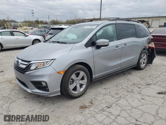 2019 Honda Odyssey EX-L z VIN 5FNRL6H73KB121127, wystawiony jako Copart lot #53118835 z przebiegiem 87 261 mil mil oraz Szkoda całkowita • Salvage title. Historia ofert i sprzedaży dostępna na DreamBid. Obrazek 1.