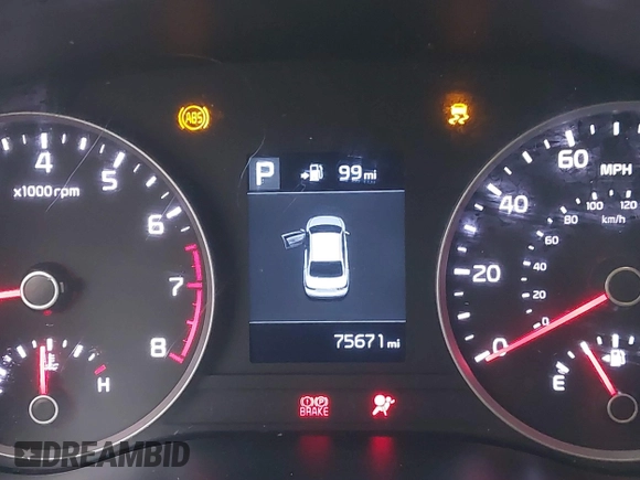 2019 Kia Rio S with VIN 3KPA24AB4KE177733, listed as a IAAI auction lot 41798578 with 75,671 mi miles. Bid and sale history available at carsss.com. Image 15.