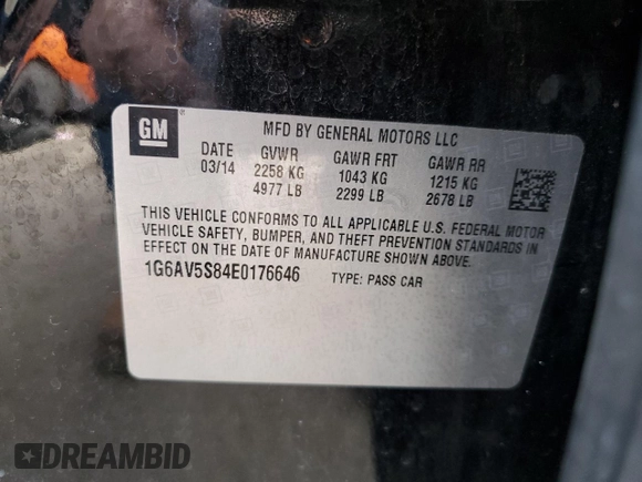 2014 Cadillac CTS Vsport Premium RWD z VIN 1G6AV5S84E0176646, wystawiony jako Copart lot #47481135 z przebiegiem 167 339 mil mil oraz Szkoda całkowita • Salvage title. Historia ofert i sprzedaży dostępna na DreamBid. Obrazek 12.