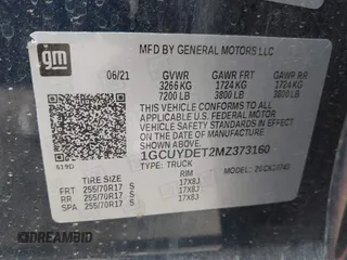 2021 Chevrolet Silverado 1500 LT z VIN 1GCUYDET2MZ373160, wystawiony jako IAAI lot #41970348 z przebiegiem 55 079 mil mil oraz . Historia ofert i sprzedaży dostępna na DreamBid. Obrazek 9.
