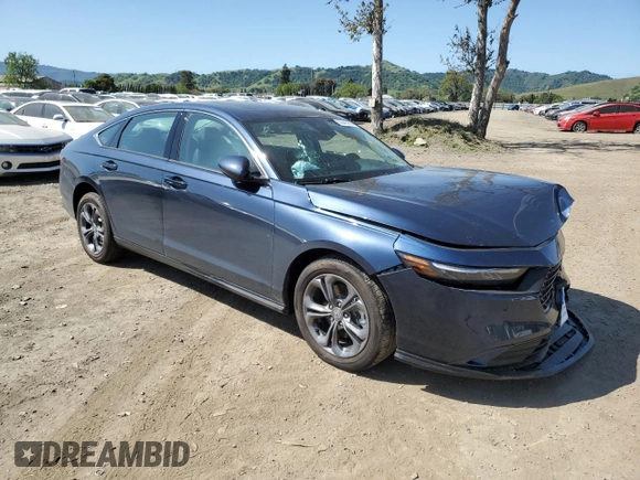 2025 Honda Accord EX-L with VIN 1HGCY2F6XSA007159, listed as a Copart auction lot 52245095 with 2,588 mi miles and Salvage title. Bid and sale history available at DreamBid. Image 4.
