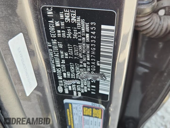 2017 Kia Sorento LX с VIN 5XYPGDA37HG332453, выставлен на аукционе Copart как лот 61095015 с пробегом 119 046 миль миль и Чистый • Clean title. История ставок и продаж доступна на DreamBid. Изображение 13.