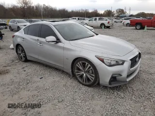2021 Infiniti Q50 Red Sport 400 with VIN JN1FV7DP4MM850498, listed as a Copart auction lot 78503373 with 74,792 mi miles and Salvage Title. Bid and sale history available at DreamBid. Image 4.