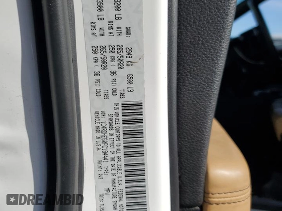 2015 Dodge Durango Citadel с VIN 1C4RDHEG0FC194441, выставлен на аукционе Copart как лот 82964024 с пробегом 202 634 миль миль и Списание • Salvage title. История ставок и продаж доступна на DreamBid. Изображение 16.