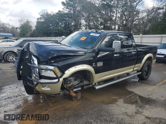 2013 Ram 2500 Laramie Longhorn с VIN 3C6UR5GLXDG530487, выставлен на аукционе Copart как лот 44739255 с пробегом 105 401 миль миль и Списание • Salvage title. История ставок и продаж доступна на DreamBid. Изображение 1.