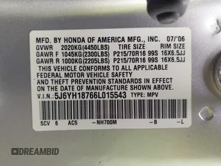 2006 Honda Element EX-P with VIN 5J6YH18766L015543, listed as a IAAI auction lot 41882230 with 136,327 mi miles and . Bid and sale history available at DreamBid. Image 9.
