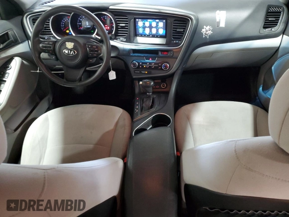 2015 Kia Optima LX with VIN KNAGM4A70F5558185, listed as a Copart auction lot 52097285 with 118,296 mi miles and Salvage Title. Bid and sale history available at DreamBid. Image 8.