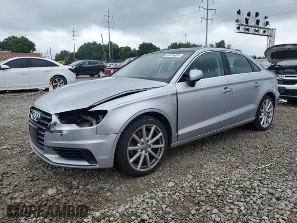 2015 Audi A3 Premium Plus with VIN WAUEFGFF9F1132439, listed as a Copart auction lot 61410465 with 76,693 mi miles and Salvage title. Bid and sale history available at DreamBid. Image 1.