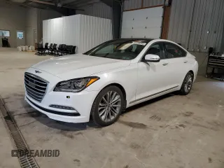 2017 Genesis G80 3.8L z VIN KMHGN4JE5HU203399, wystawiony jako Copart lot #58335295 z przebiegiem 95 346 mil mil oraz Szkody całkowita. Historia ofert i sprzedaży dostępna na DreamBid. Obrazek 1.