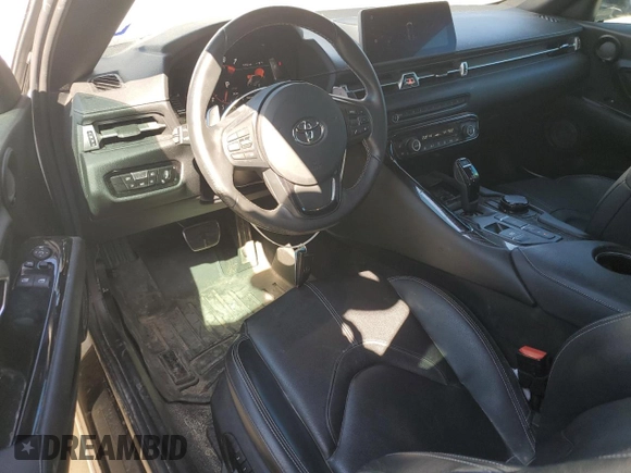 2021 Toyota GR Supra 3.0 with VIN WZ1DB0C00MW041840, listed as a Copart auction lot 43144635 with 6,213 mi miles and Salvage Title. Bid and sale history available at carsss.com. Image 8.