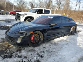 2023 Porsche Taycan GTS with VIN WP0CD2Y14PSA90314, listed as a Copart auction lot 46137985 with 7,961 mi miles and Salvage title. Bid and sale history available at DreamBid. Image 1.