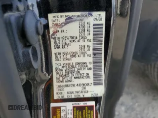 2009 Nissan Frontier SE with VIN 1N6BD06T09C409087, listed as a Copart auction lot 52325915 with 190,970 mi miles and Salvage title. Bid and sale history available at DreamBid. Image 12.