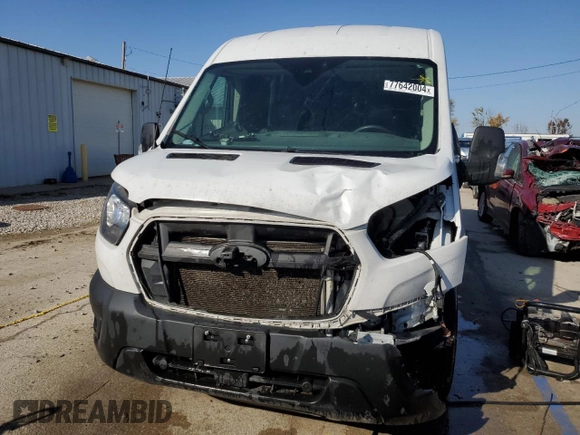 2021 Ford Transit Cargo with VIN 1FTBR1C84MKA29405, listed as a Copart auction lot 77642004 with 144,624 mi miles and Salvage Title. Bid and sale history available at DreamBid. Image 5.